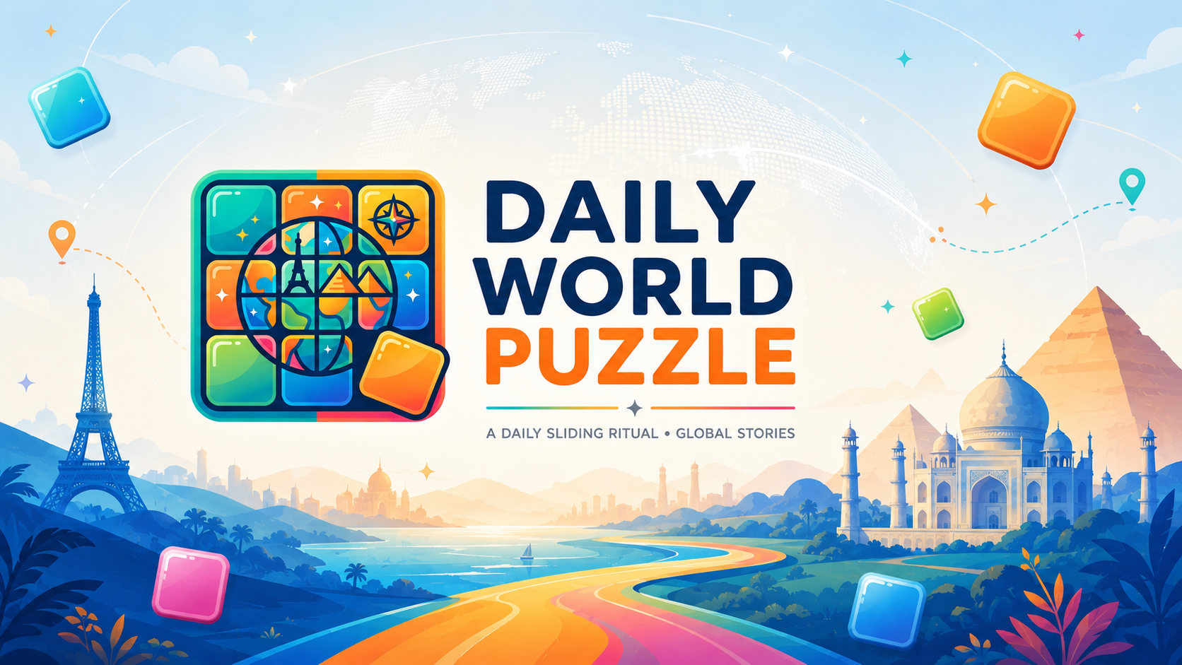 Daily World Puzzle brand art